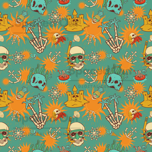 Summer Skulls Teal