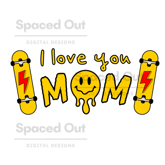I Love You Mom Red PNG
