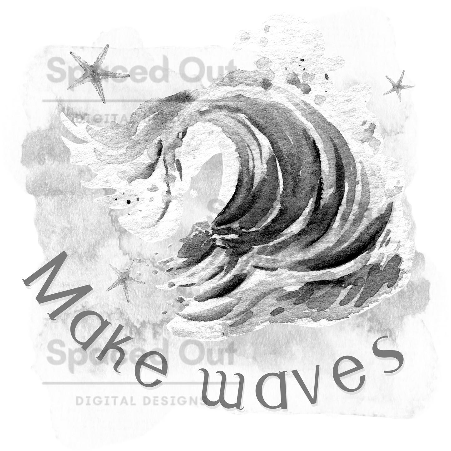 Make Waves B&W PNG